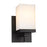 Golden Lighting Maddox 1 Light Wall Sconce, Matte Black/Opal