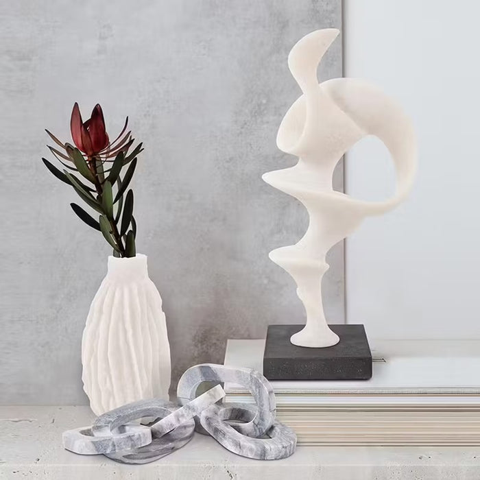 Howard Elliott Cacao White Vase/Small, Cream