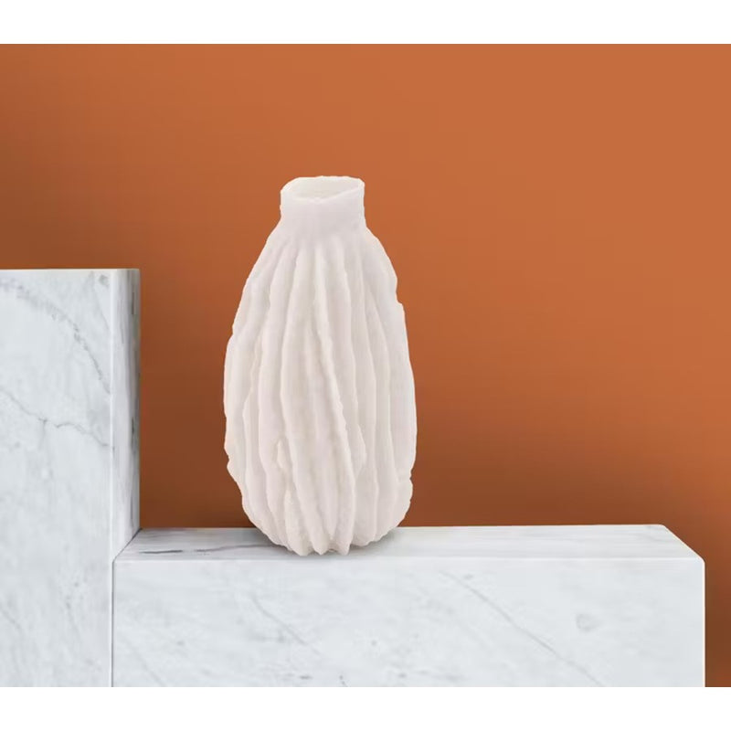 Howard Elliott Cacao White Vase/Small, Cream