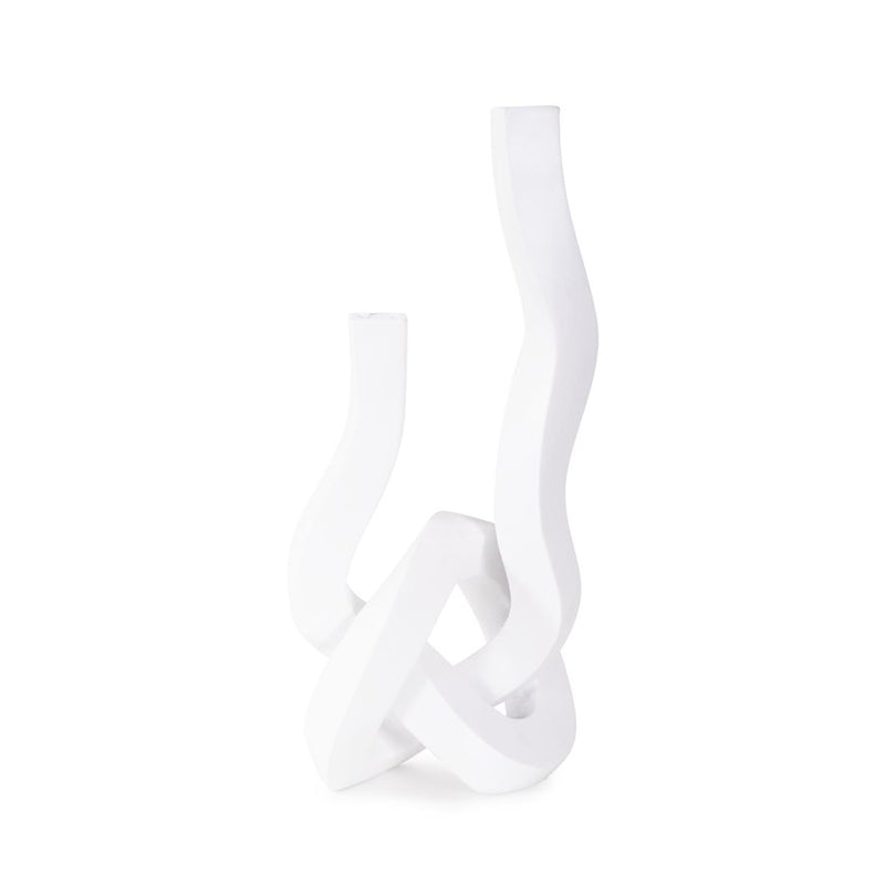 Howard Elliott Danner Abstract Double Candle Holder/Vase, White - 12338