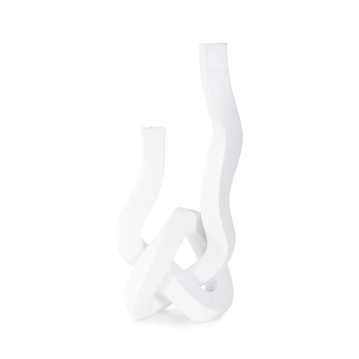 Howard Elliott Danner Abstract Double Candle Holder/Vase, White - 12338