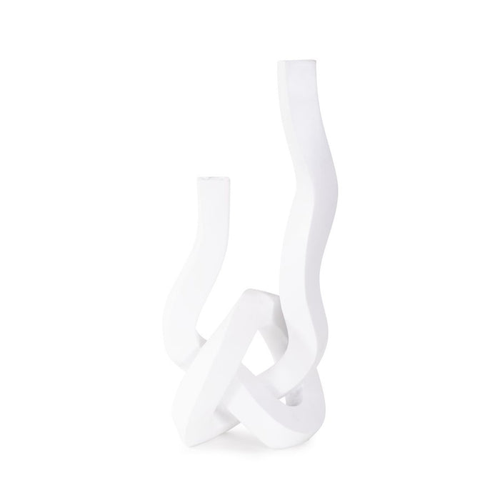 Howard Elliott Danner Abstract Double Candle Holder/Vase, White - 12338