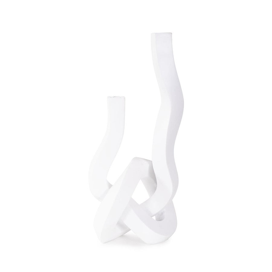 Howard Elliott Danner Abstract Double Candle Holder/Vase, White - 12338