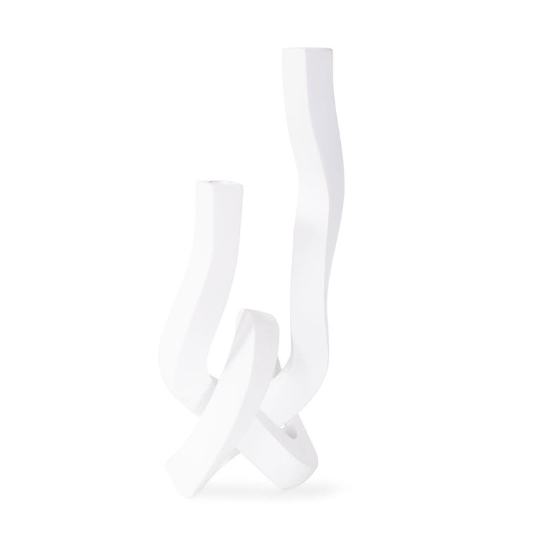 Howard Elliott Danner Abstract Double Candle Holder/Vase, White