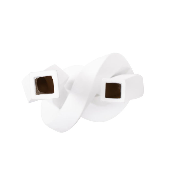 Howard Elliott Danner Abstract Double Candle Holder/Vase, White