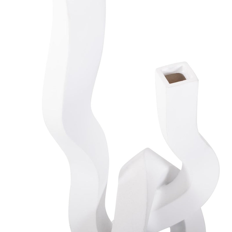 Howard Elliott Danner Abstract Double Candle Holder/Vase, White