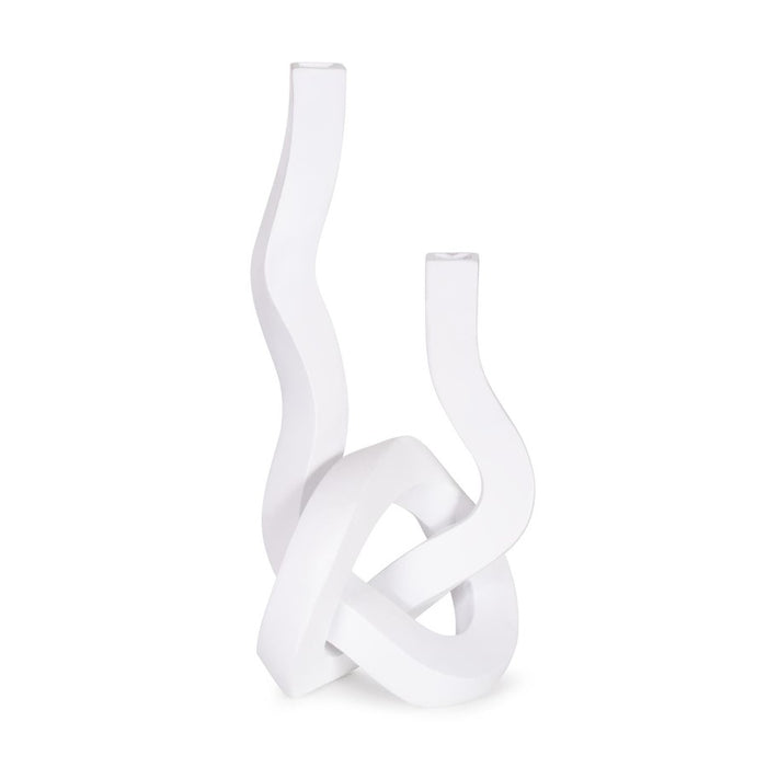 Howard Elliott Danner Abstract Double Candle Holder/Vase, White