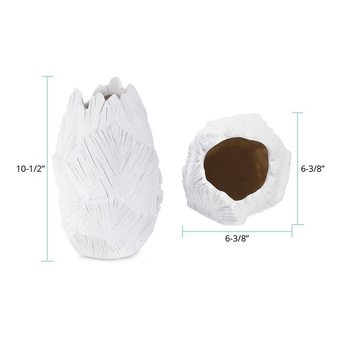 Howard Elliott Abstract Elm Short Vase, White