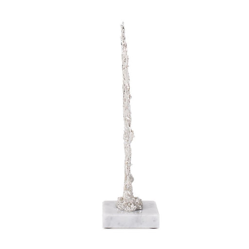 Howard Elliott Study of Coral Sculpture On A White Marble Base, Silver