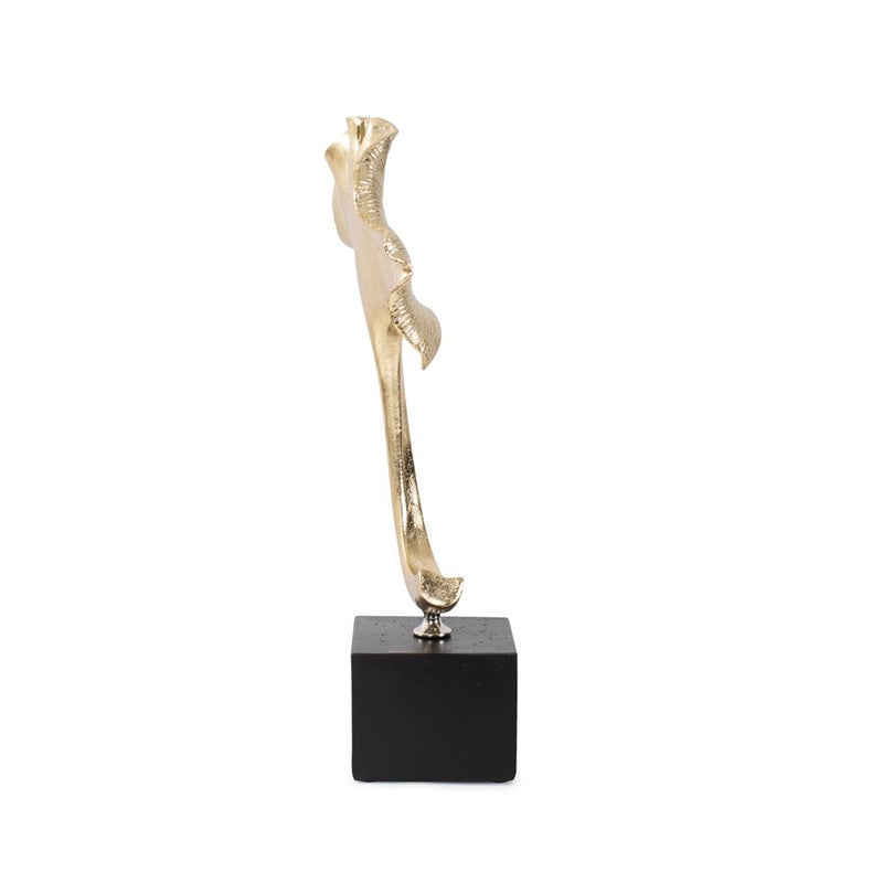 Howard Elliott Gifu Golden Ginkgo Leaf Sculpture/Short, Gold/Black