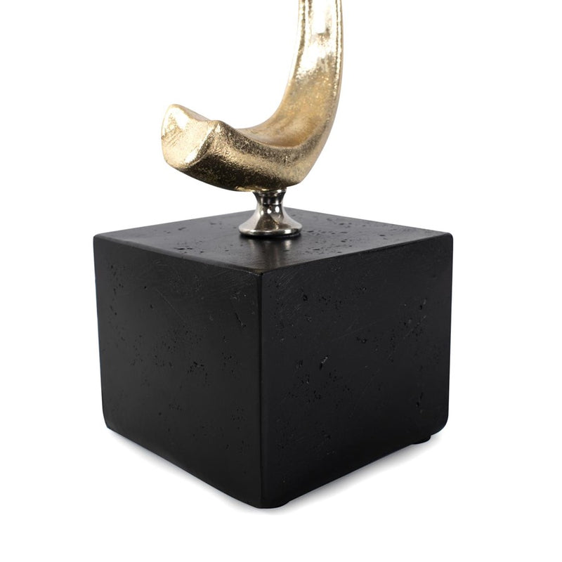 Howard Elliott Gifu Golden Ginkgo Leaf Sculpture/Short, Gold/Black