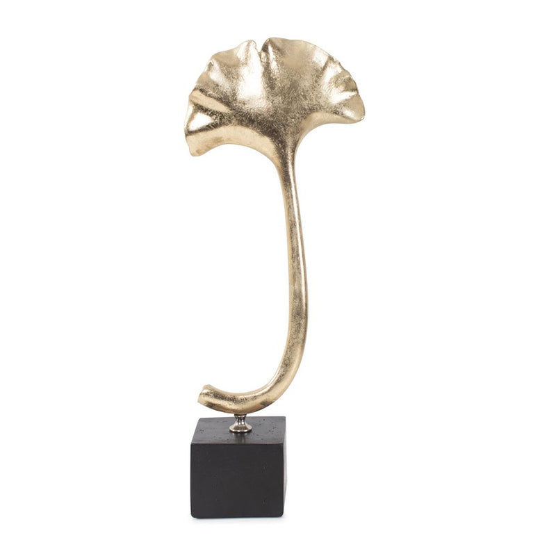 Howard Elliott Gifu Golden Ginkgo Leaf Sculpture/Tall, Gold/Black