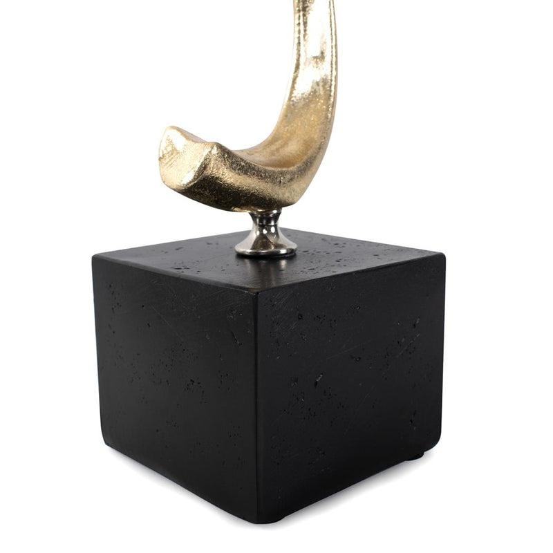 Howard Elliott Gifu Golden Ginkgo Leaf Sculpture/Tall, Gold/Black