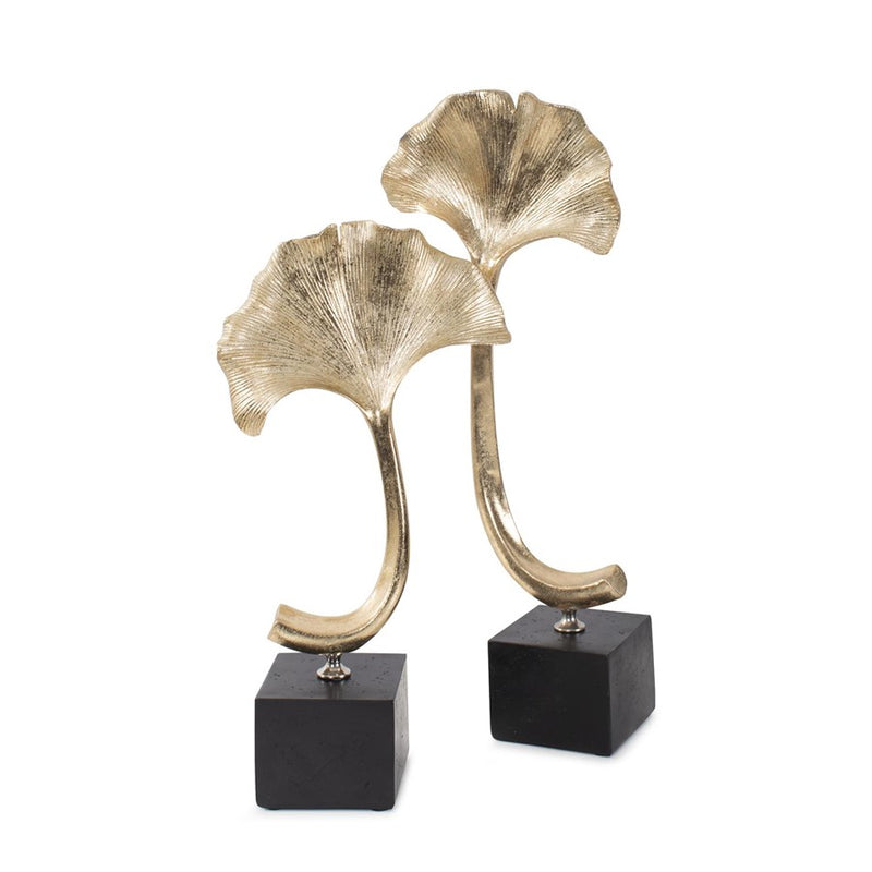 Howard Elliott Gifu Golden Ginkgo Leaf Sculpture/Tall, Gold/Black