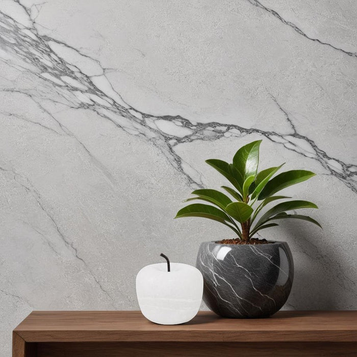 Howard Elliott Newton Apple, White Marble, Matte White