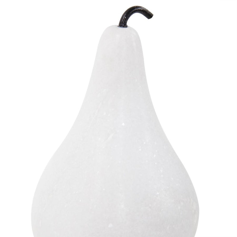 Howard Elliott Newton Pear, White Marble, Matte White