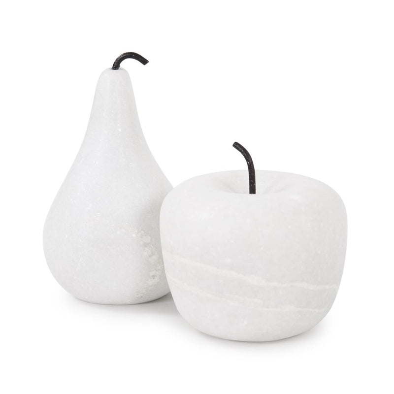 Howard Elliott Newton Pear, White Marble, Matte White