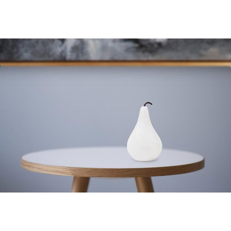 Howard Elliott Newton Pear, White Marble, Matte White