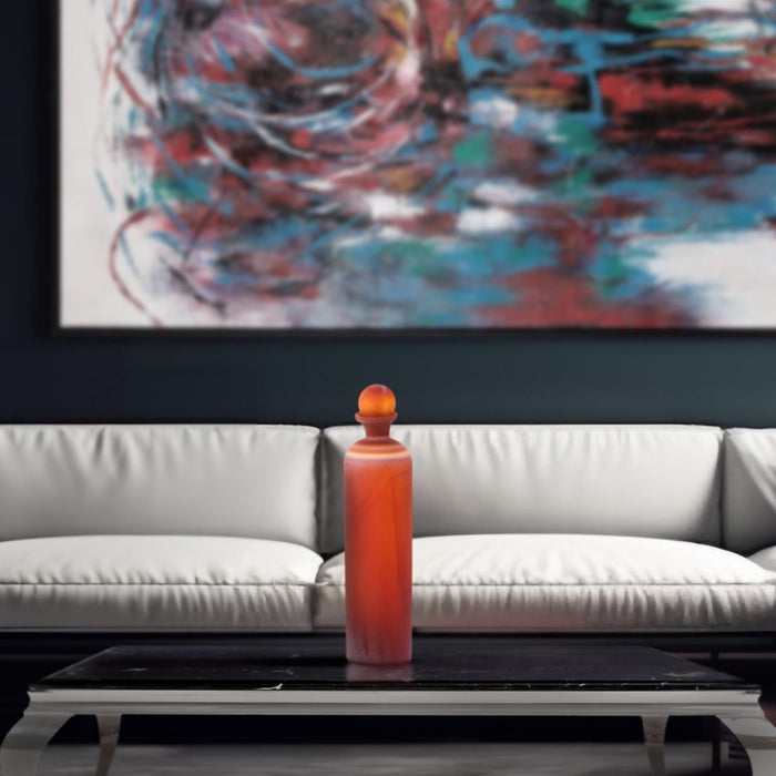 Howard Elliott Mercer Glass Capped Bottle, Tangerine/Tall, Tangerine