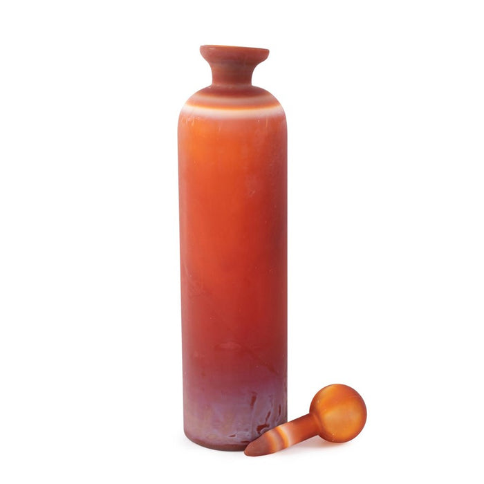 Howard Elliott Mercer Glass Capped Bottle, Tangerine/Tall, Tangerine