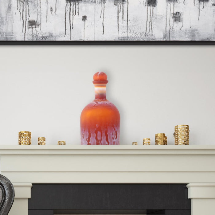 Howard Elliott Mercer Glass Capped Bottle, Tangerine/Short, Tangerine