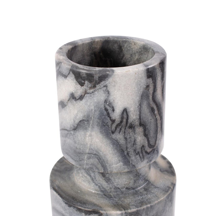 Howard Elliott Modern Clarinda Marble Candle Holder/Tall, Gray/Black