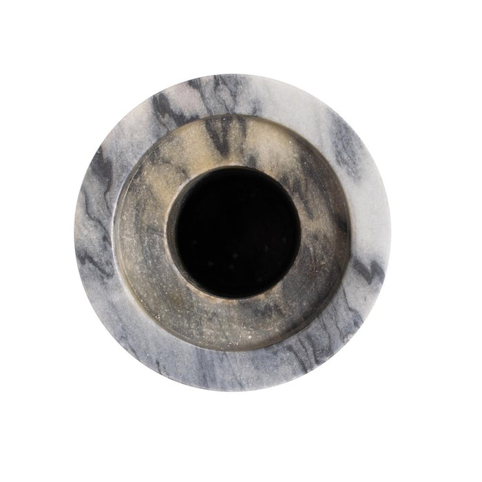 Howard Elliott Modern Clarinda Marble Candle Holder/Short, Gray/Black
