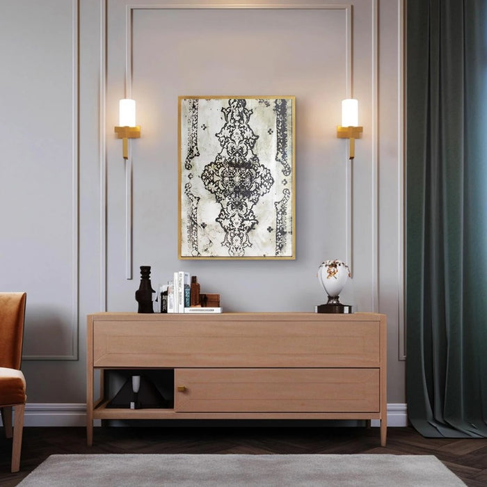 Howard Elliott Azita Persian Patterned Mirror, Black/Silver/Gold