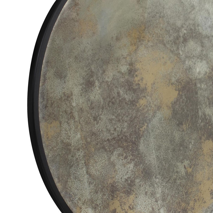 Howard Elliott Golden Haze Round Mirror, Black/Gray/Brown