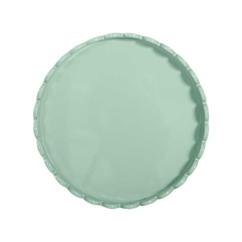 Howard Elliott Round Scalloped Riviera Tray/Sage Green/Light Green