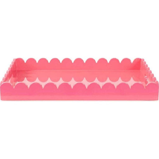 Howard Elliott Rectangle Scalloped Riviera Tray, Pink/Blush