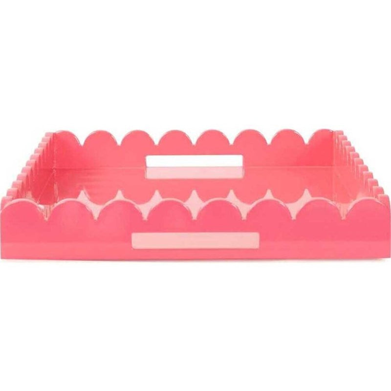 Howard Elliott Rectangle Scalloped Riviera Tray, Pink/Blush