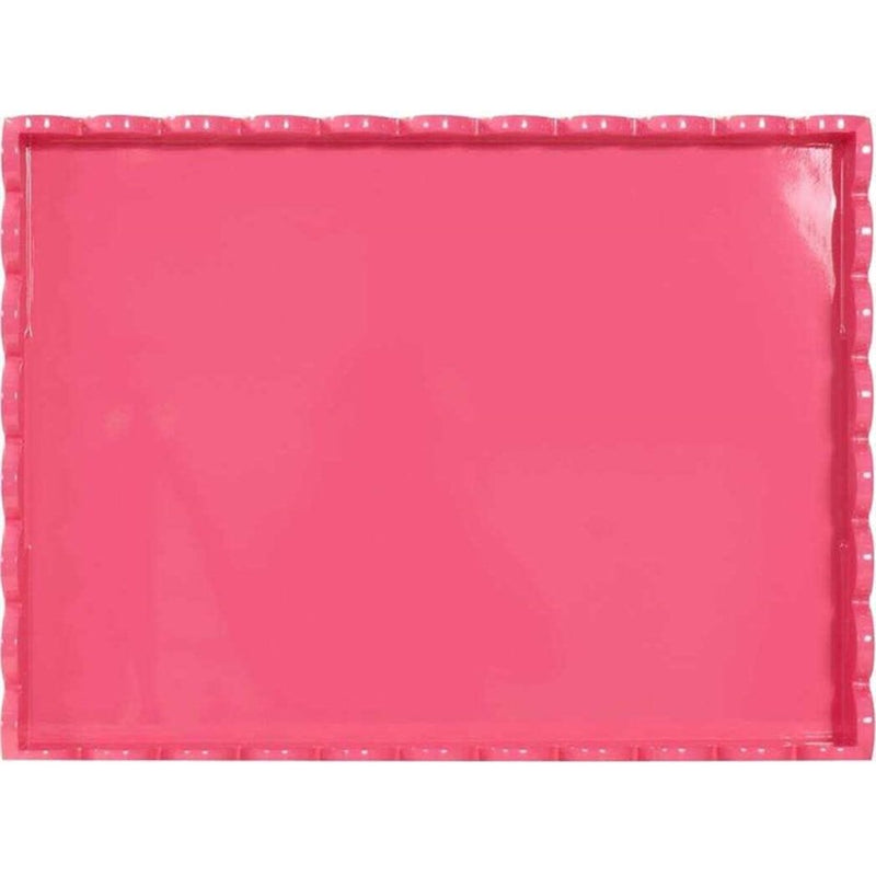 Howard Elliott Rectangle Scalloped Riviera Tray, Pink/Blush