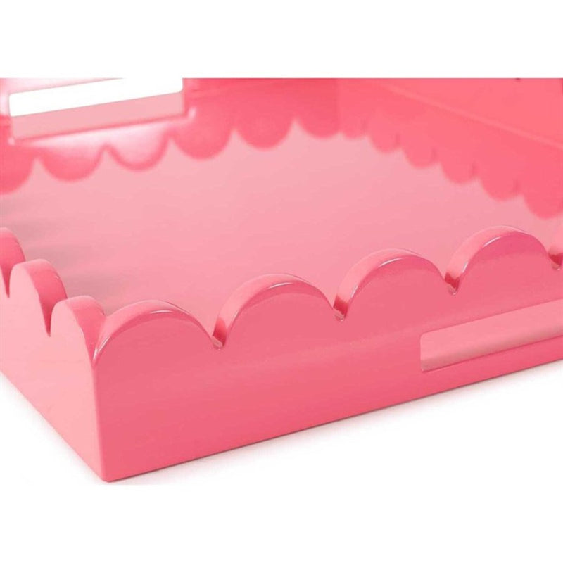 Howard Elliott Rectangle Scalloped Riviera Tray, Pink/Blush