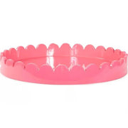 Howard Elliott Round Scalloped Riviera Tray, Pink/Blush - 150040