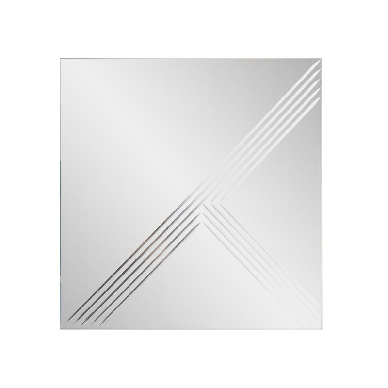 Howard Elliott Adoree V Grooved Square Mirror, Silver - 15237