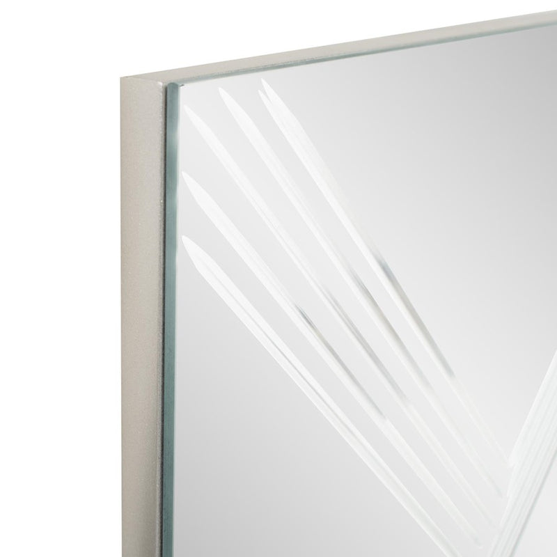 Howard Elliott Adoree V Grooved Square Mirror, Silver