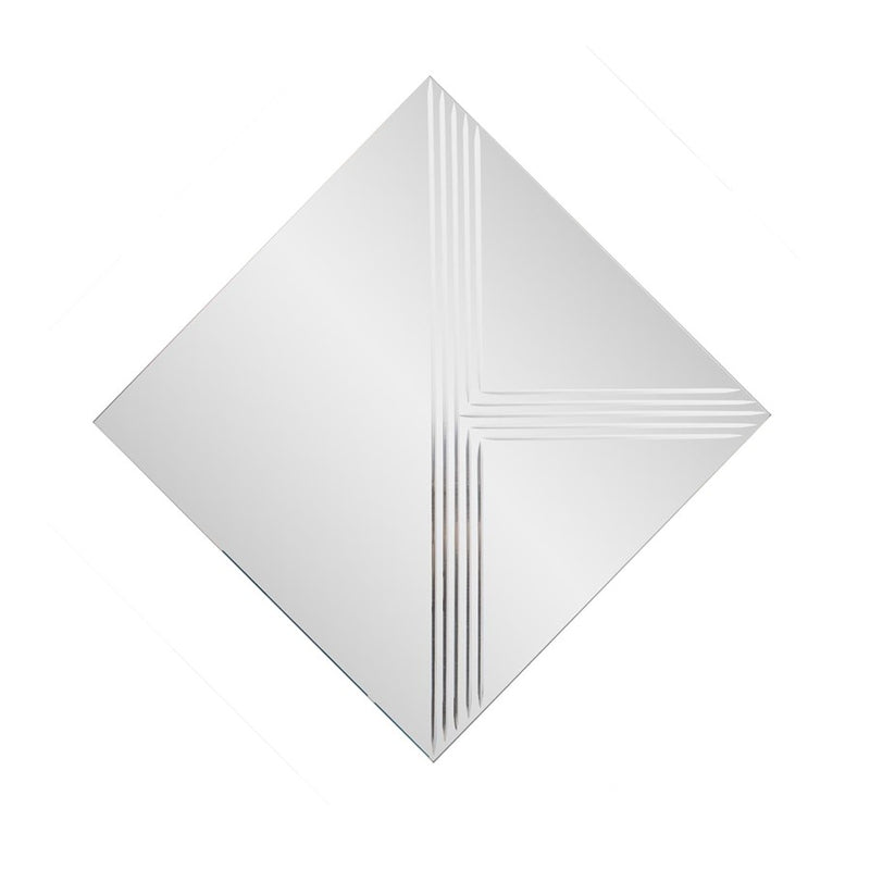 Howard Elliott Adoree V Grooved Square Mirror, Silver