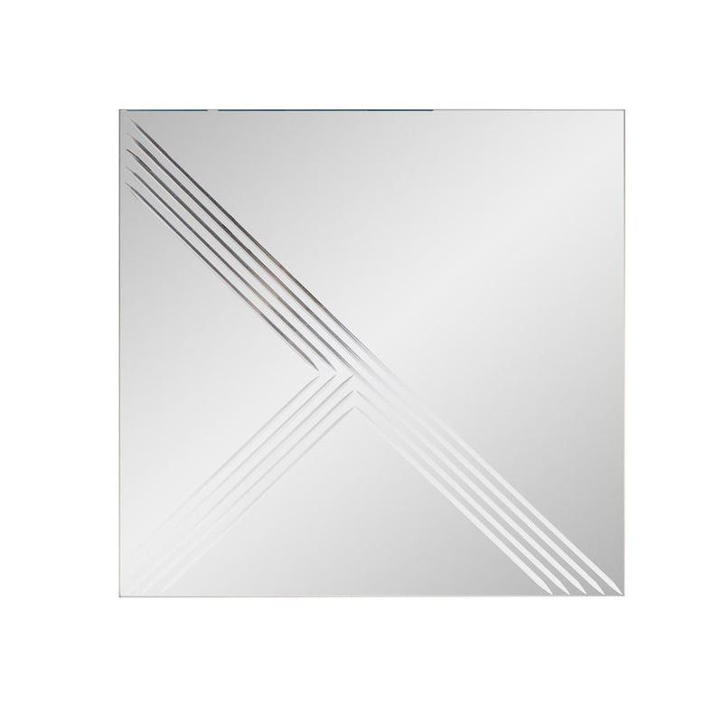 Howard Elliott Adoree V Grooved Square Mirror, Silver