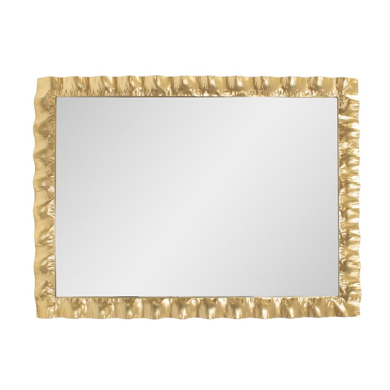 Howard Elliott La Bailadora Bright Gold Ruffled Metal Vanity Mirror