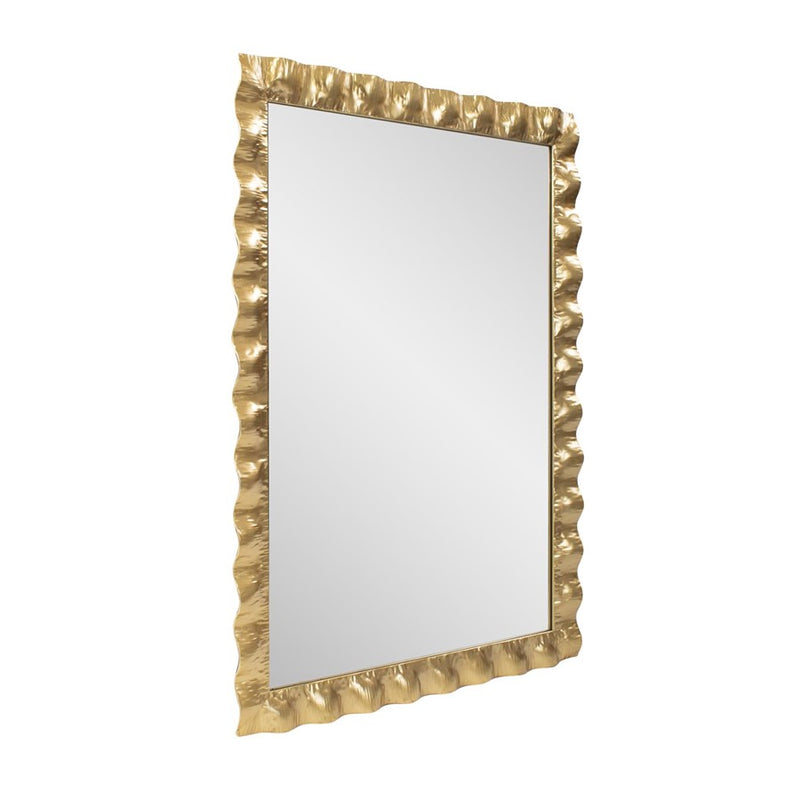 Howard Elliott La Bailadora Bright Gold Ruffled Metal Vanity Mirror
