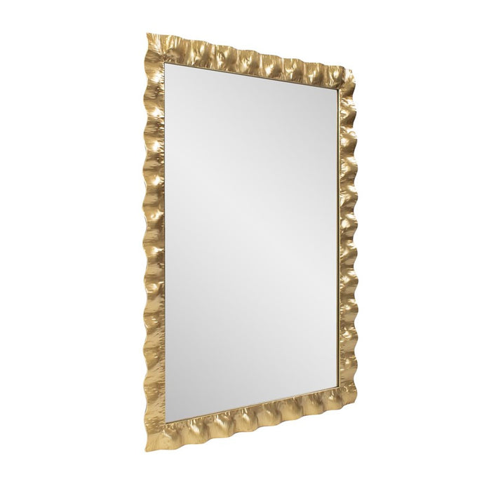 Howard Elliott La Bailadora Bright Gold Ruffled Metal Vanity Mirror