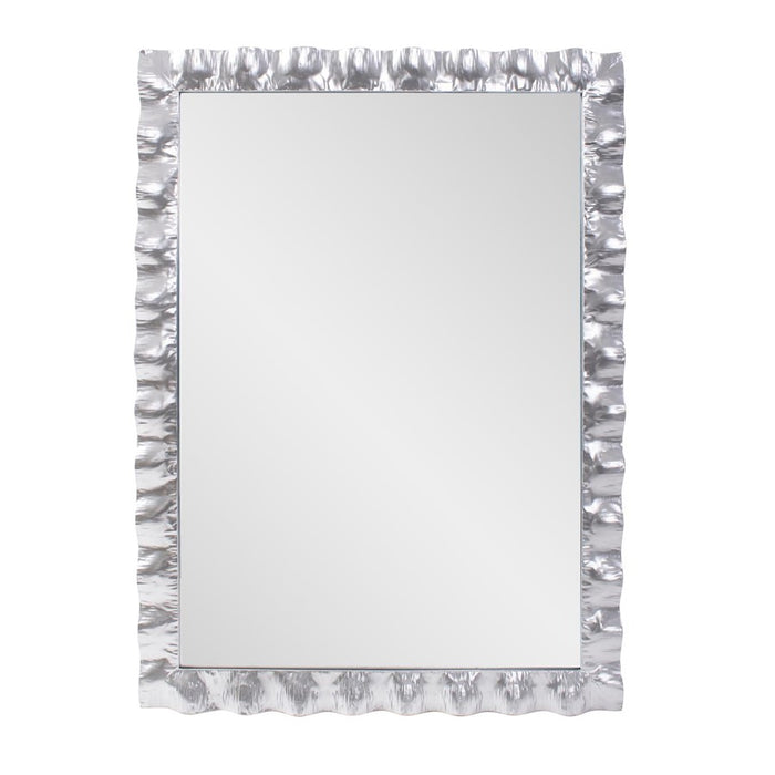 Howard Elliott La Bailadora Bright Silver Ruffled Metal Vanity Mirror - 170027