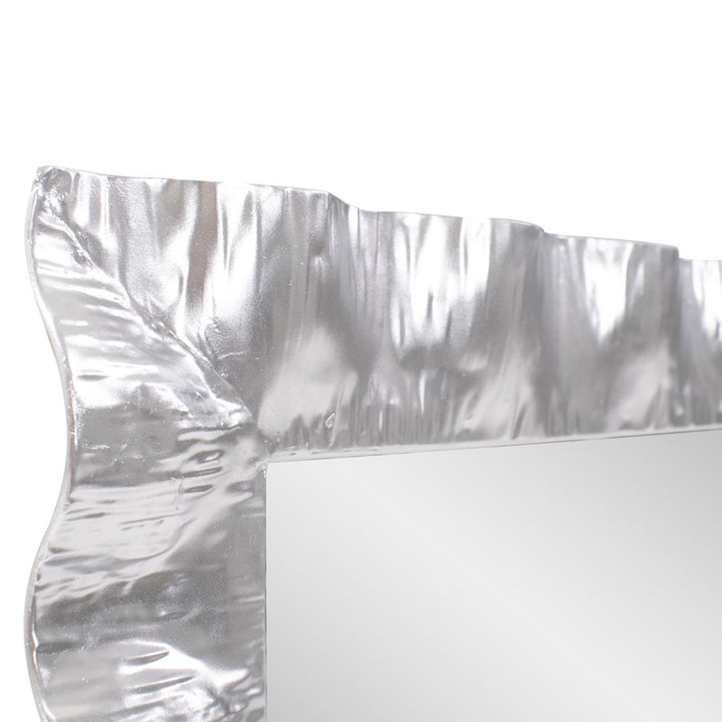 Howard Elliott La Bailadora Bright Silver Ruffled Metal Vanity Mirror