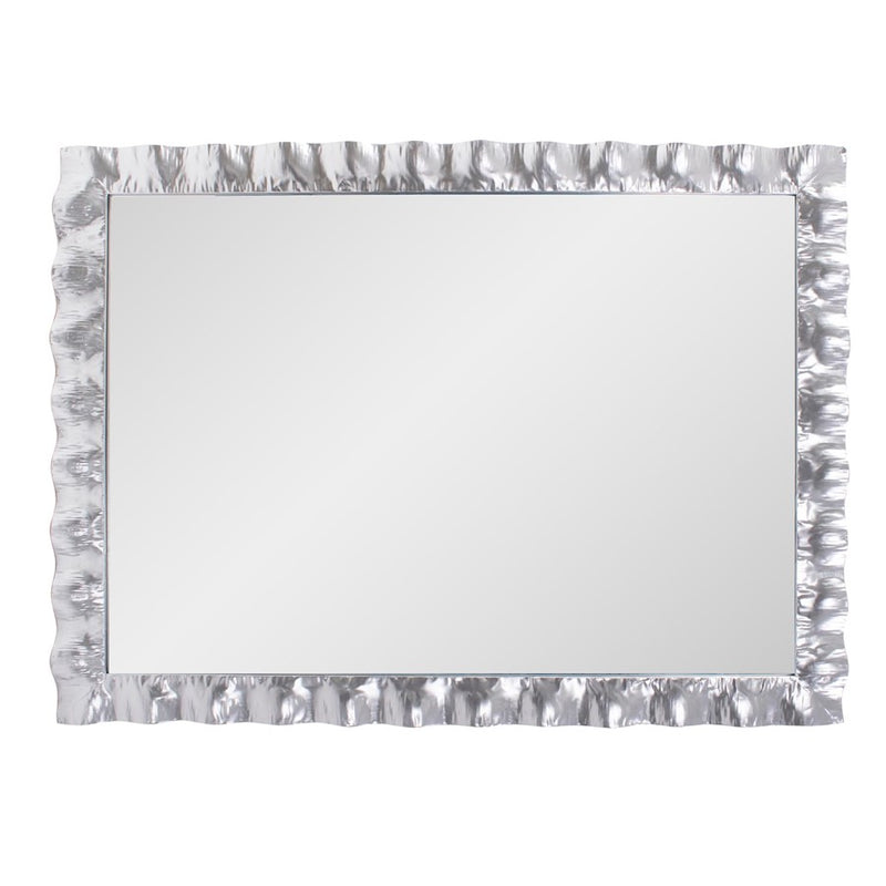 Howard Elliott La Bailadora Bright Silver Ruffled Metal Vanity Mirror