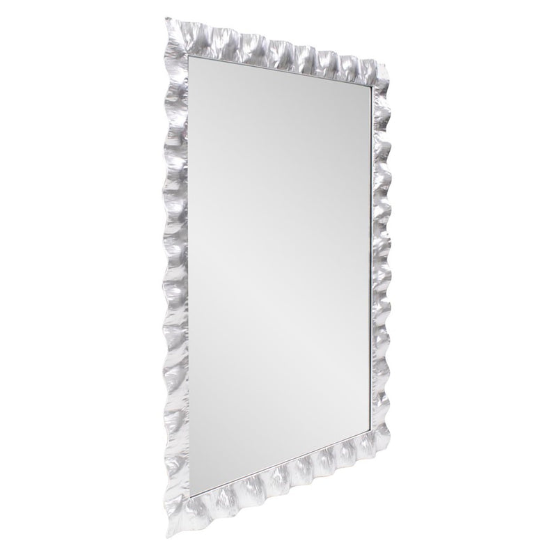 Howard Elliott La Bailadora Bright Silver Ruffled Metal Vanity Mirror