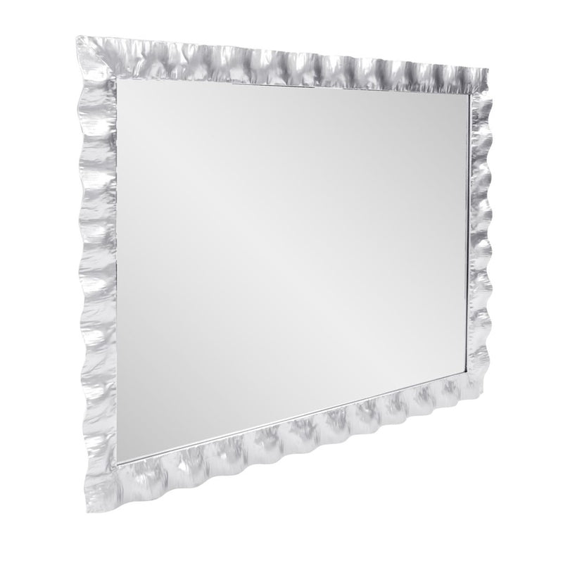 Howard Elliott La Bailadora Bright Silver Ruffled Metal Vanity Mirror