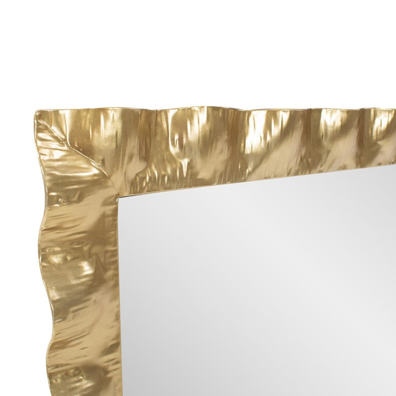 Howard Elliott La Bailadora Bright Gold Ruffled Metal Dressing Mirror