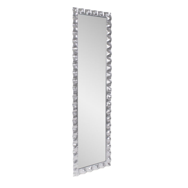 Howard Elliott La Bailadora Bright Silver Ruffled Metal Dressing Mirror