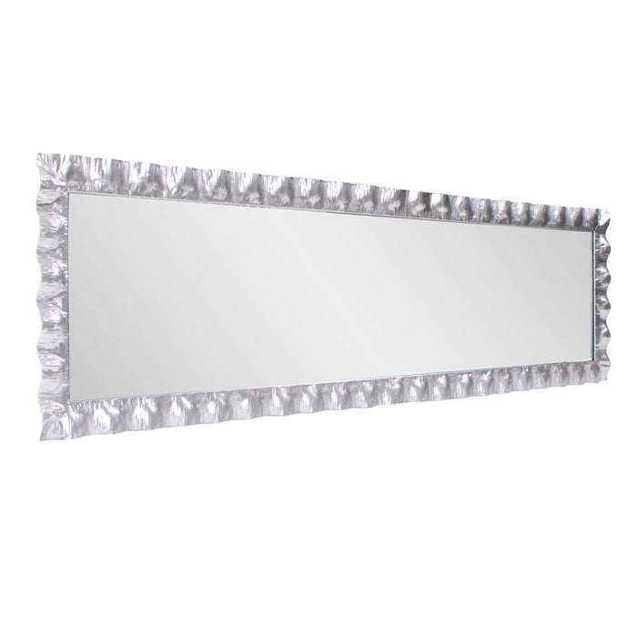 Howard Elliott La Bailadora Bright Silver Ruffled Metal Dressing Mirror
